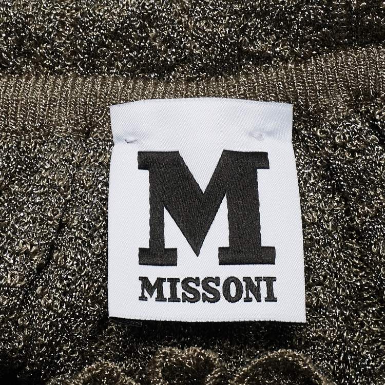 Pre Owned M Missoni Metallic Patterned Lurex Knit Sleeveless Top L