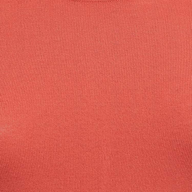 Pre Owned M Missoni Orange Jersey Long Sleeve Top S