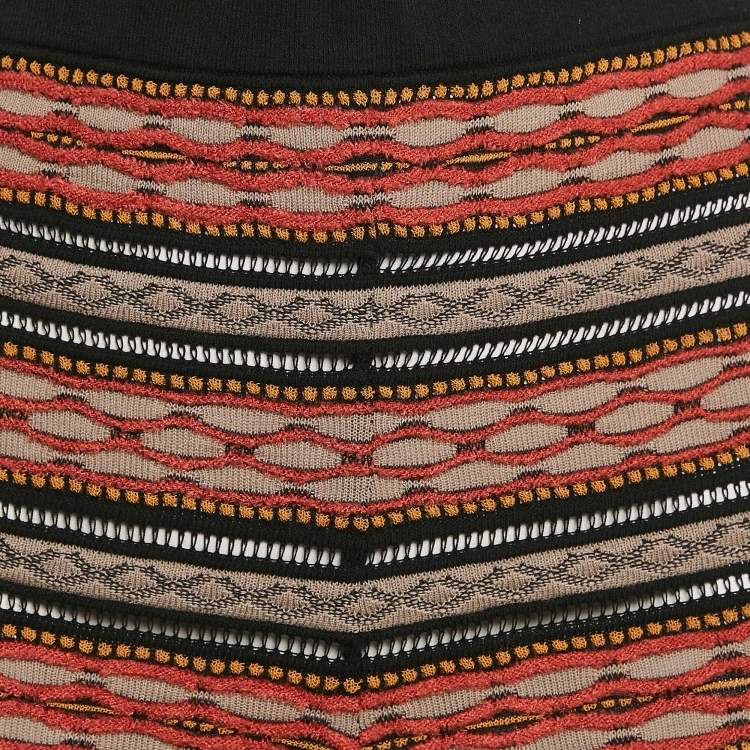 Pre Owned M Missoni Multicolor Stripe Patterned Knit Leggings S