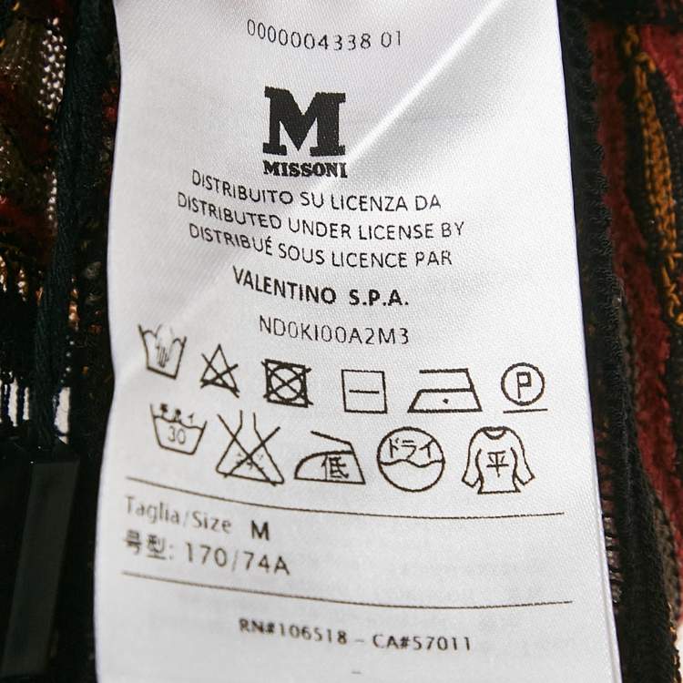 Pre Owned M Missoni Multicolor Stripe Patterned Knit Leggings M