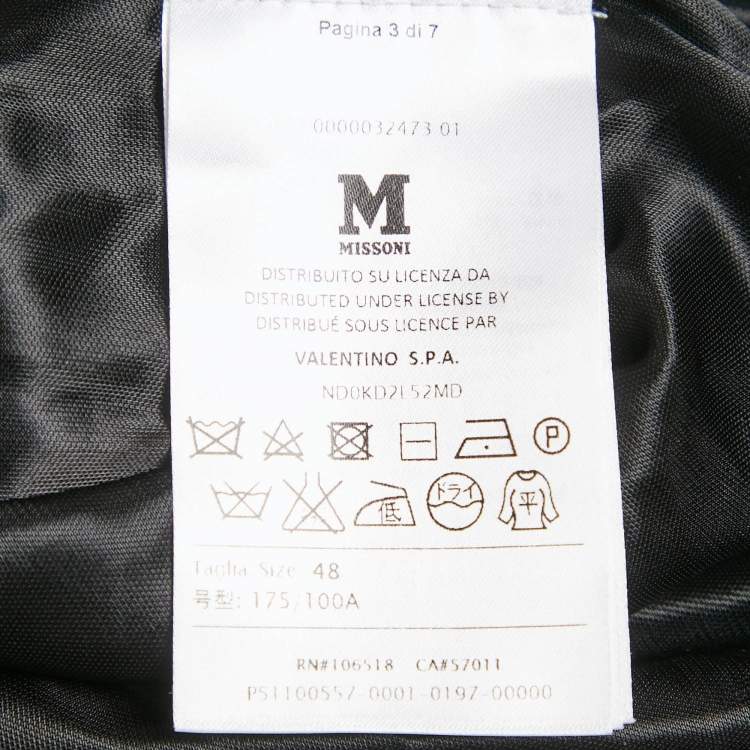 مملوكة مسبقًا M Missoni Multicolor Patterned Knit Lurex Knit Sleeveless V-Neck Dress L