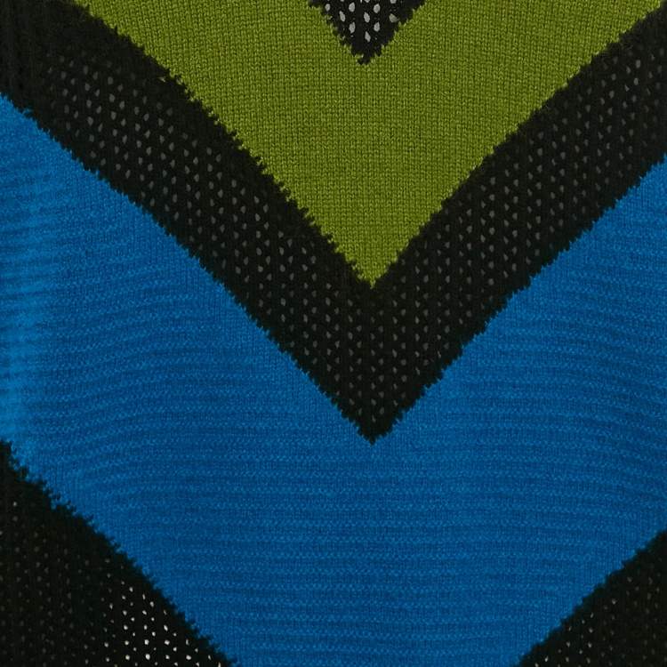 Pre Owned M Missoni Multicolor Wool Blend Intarsia Knit Sweater S