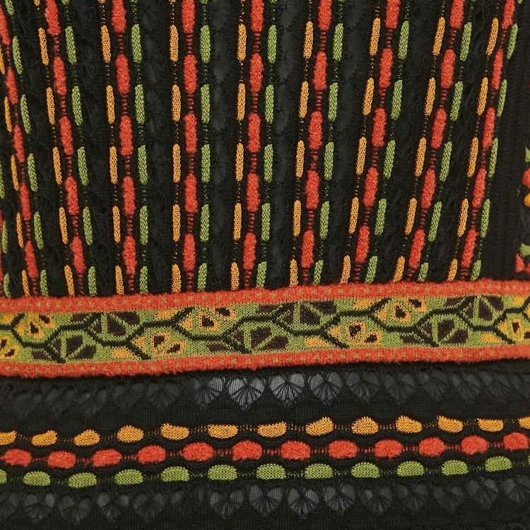 Pre Owned M Missoni Multicolor Patterned Knit Sleeveless Midi Dress M