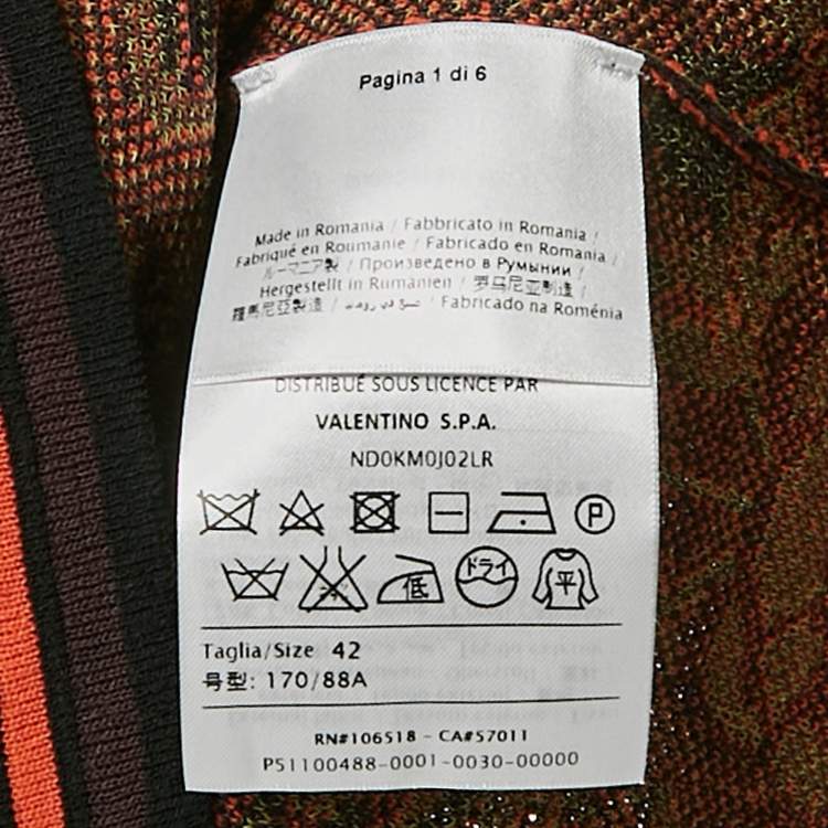 Pre Owned M Missoni  Burgundy/Multicolor Patterned Cotton Knit Sleeveless Top M