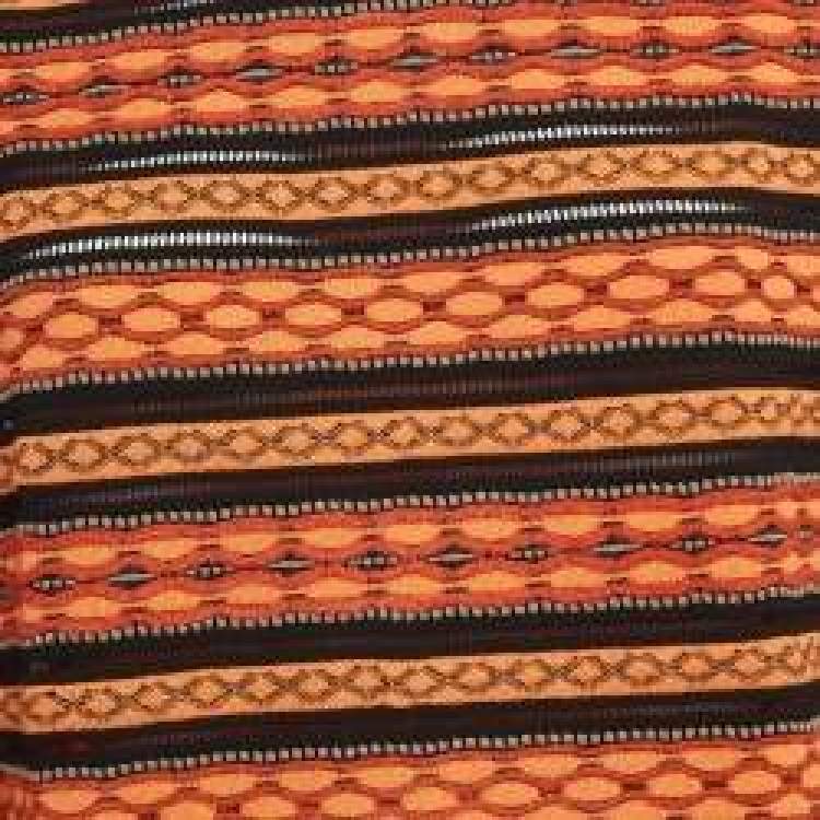 Pre Owned M Missoni Orange/Multicolor Patterned Knit Long Sleeve Top L
