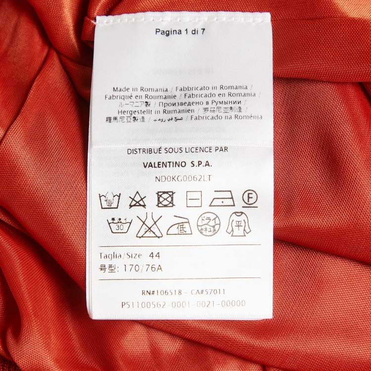 Pre Owned M Missoni Orange Patterned Knit Maxi Skirt M