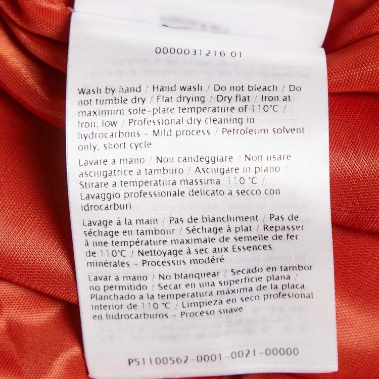 Pre Owned M Missoni Orange Patterned Knit Maxi Skirt M