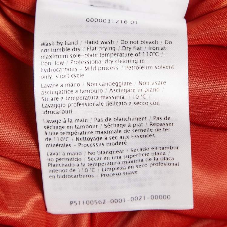 Pre Owned M Missoni Orange Patterned Knit Maxi Skirt L