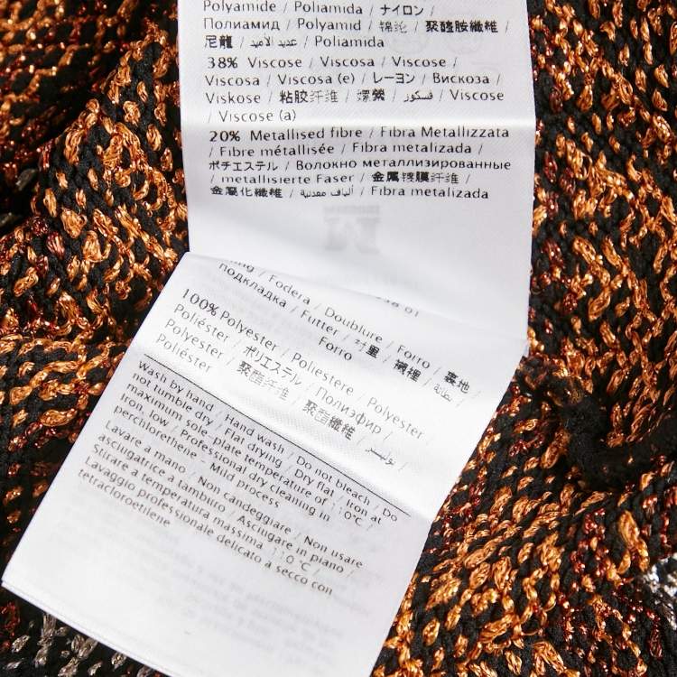 Pre Owned M Missoni  Metallic Patterned Lurex Knit V-Neck Sleeveless Midi Dress S