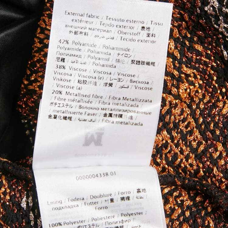 Pre Owned M Missoni Metallic Patterned Lurex Knit V-Neck Sleeveless Midi Dress L