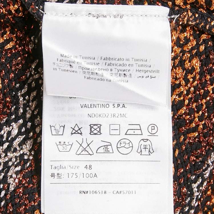 Pre Owned M Missoni Metallic Patterned Lurex Knit V-Neck Sleeveless Midi Dress L