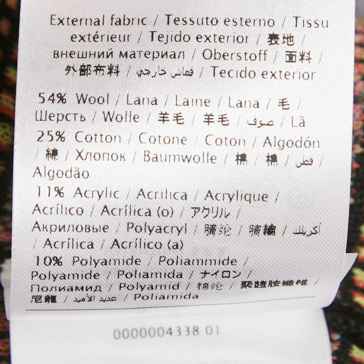 Pre Owned M Missoni Multicolor Patterned Knit Fabric Cardigan M