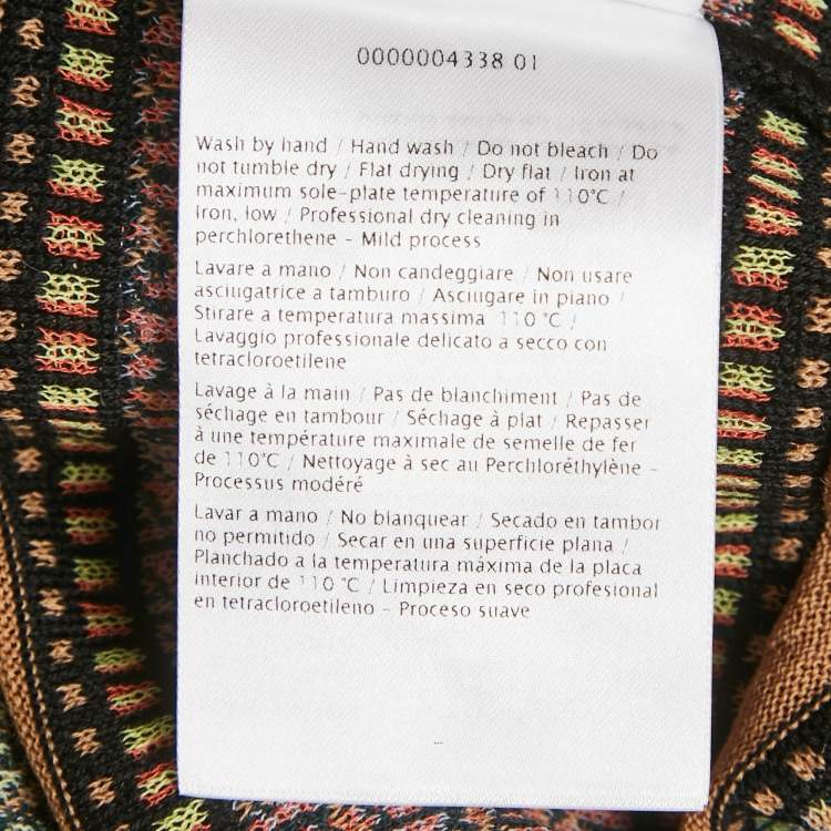 Pre Owned M Missoni Multicolor Patterned Knit Fabric Cardigan M