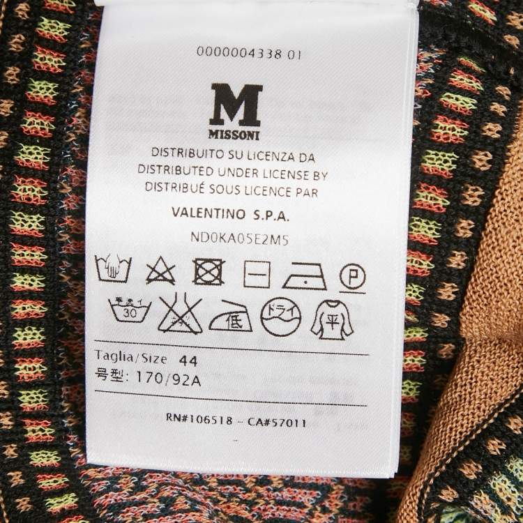Pre Owned M Missoni Multicolor Patterned Knit Fabric Cardigan M