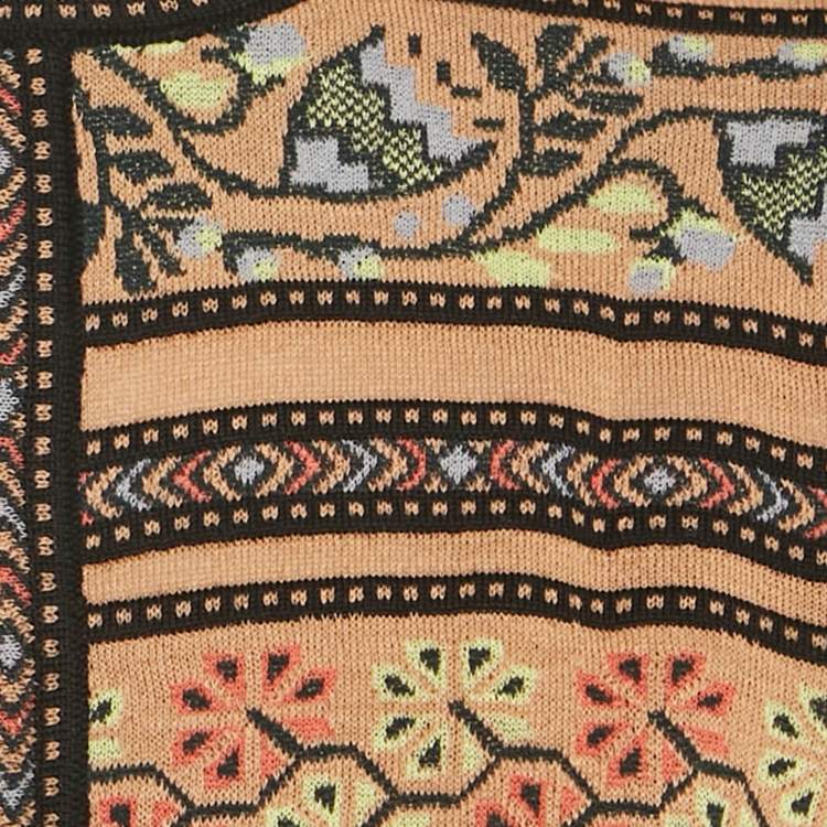 Pre Owned M Missoni Multicolor Patterned Knit Fabric Cardigan M