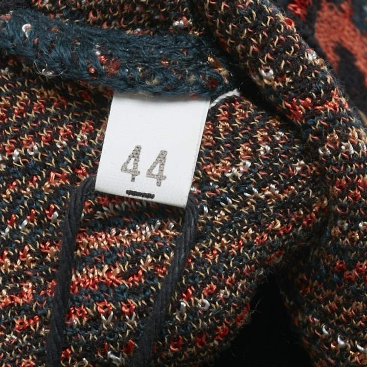 مملوكة مسبقًا M Missoni Multicolot Patterned Knit Cardigan M