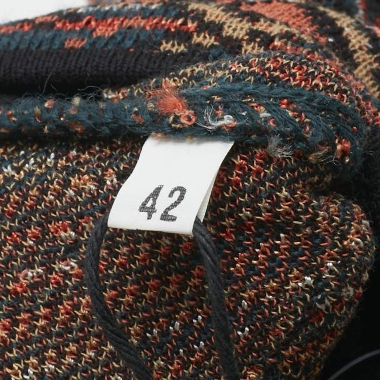 Pre Owned M Missoni Multicolor Patterned Knit Cardigan M