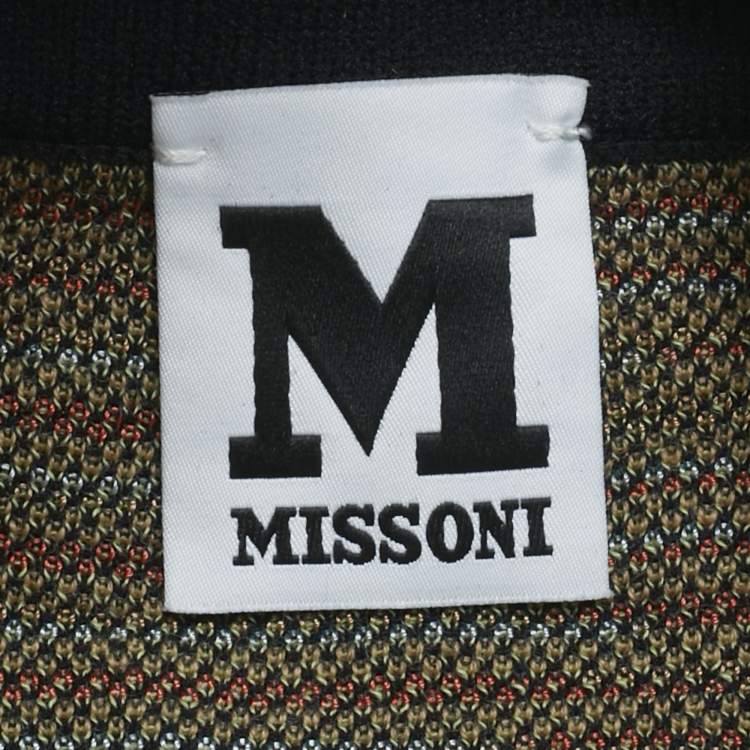 مملوكة مسبقًا M Missoni Multicolor Patterned Knit Cardigan M