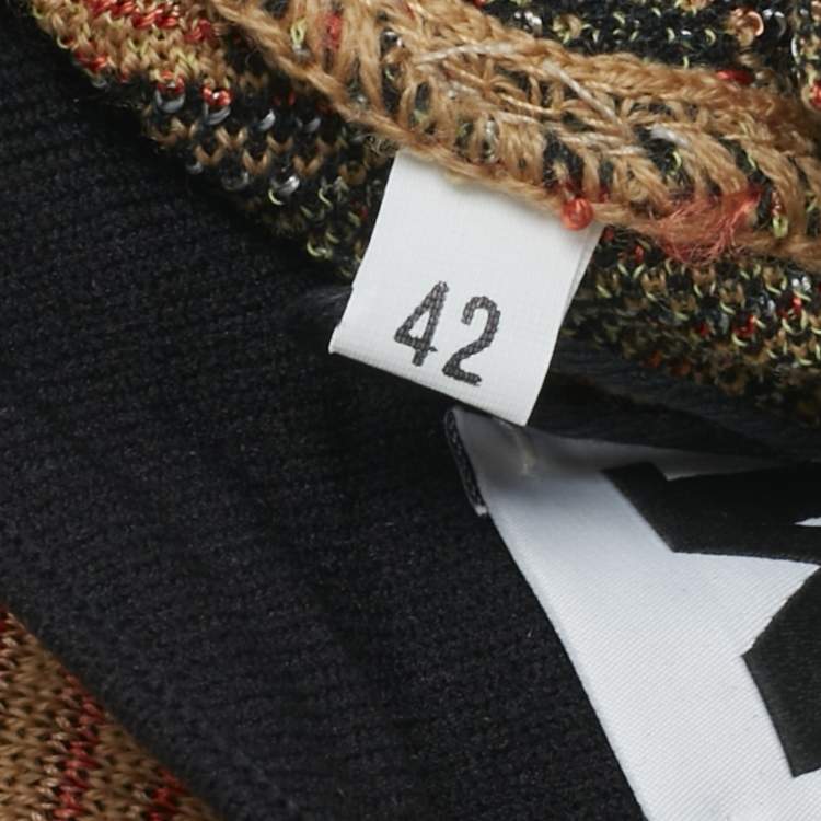 مملوكة مسبقًا M Missoni Multicolor Patterned Knit Cardigan M