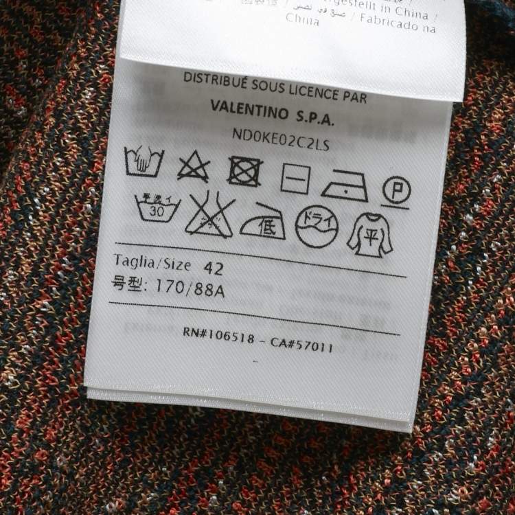 Pre Owned M Missoni Multicolor Patterned Knit Cardigan M