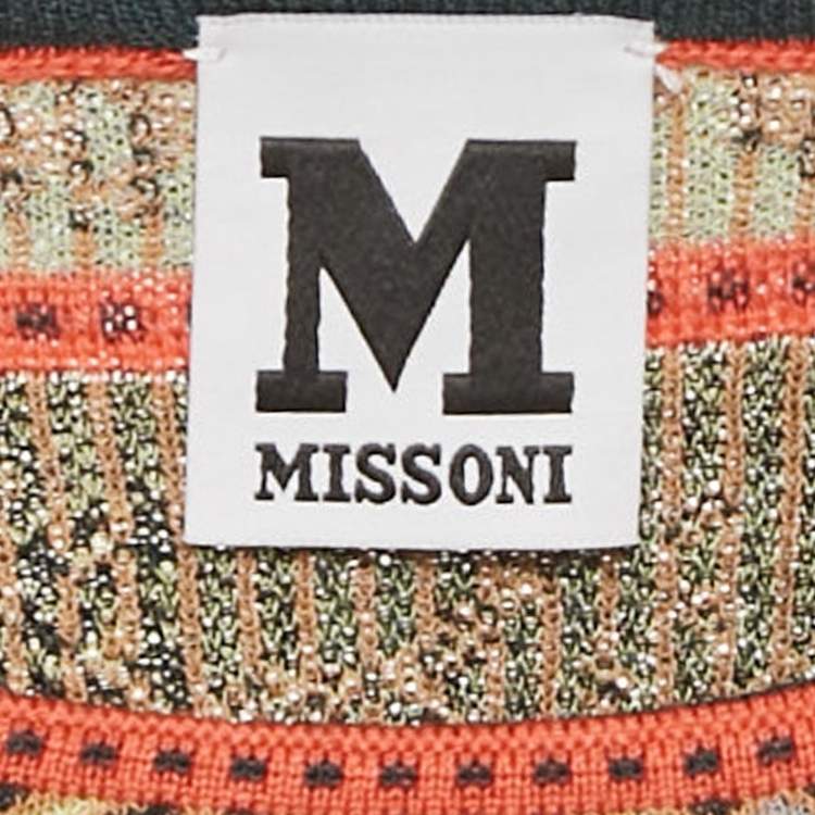 Pre Owned M Missoni Dark Green Knit Full Sleeve Top S