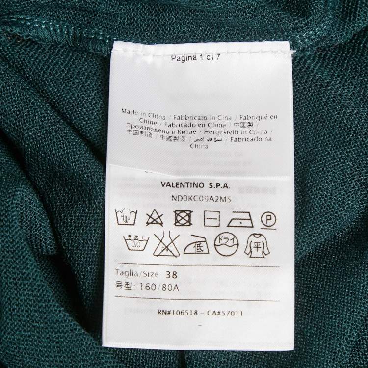 Pre Owned M Missoni Dark Green Knit Full Sleeve Top S