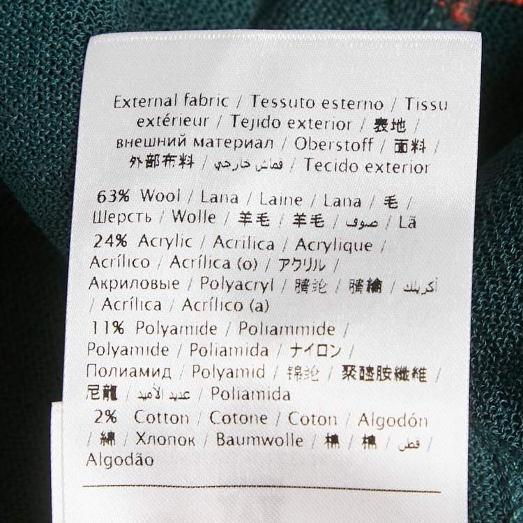 Pre Owned M Missoni Dark Green Knit Full Sleeve Top S