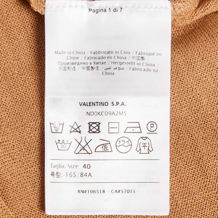 Pre Owned M Missoni Beige Knit Full Sleeve Top S