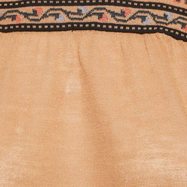 Pre Owned M Missoni Beige Knit Full Sleeve Top S