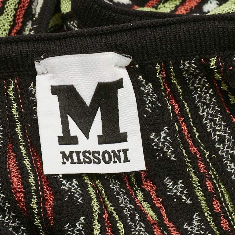 Pre Owned M Missoni Multicolor Striped Knit Sleeveless Mini Dress M