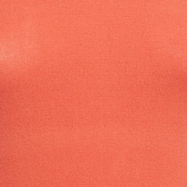 Pre Owned M Missoni Orange Stretch Knit Crewneck Sweatshirt L