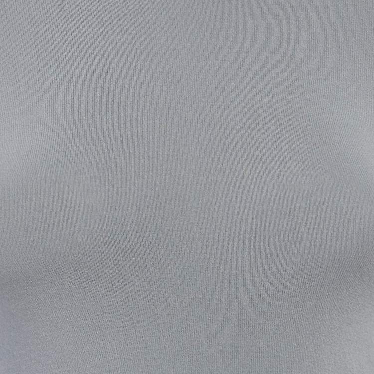 Pre Owned M Missoni Grey Stretch Knit Crewneck Sweatshirt M