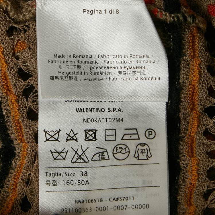 Pre Owned M Missoni Beige Pointelle Knit Button Front Cardigan S