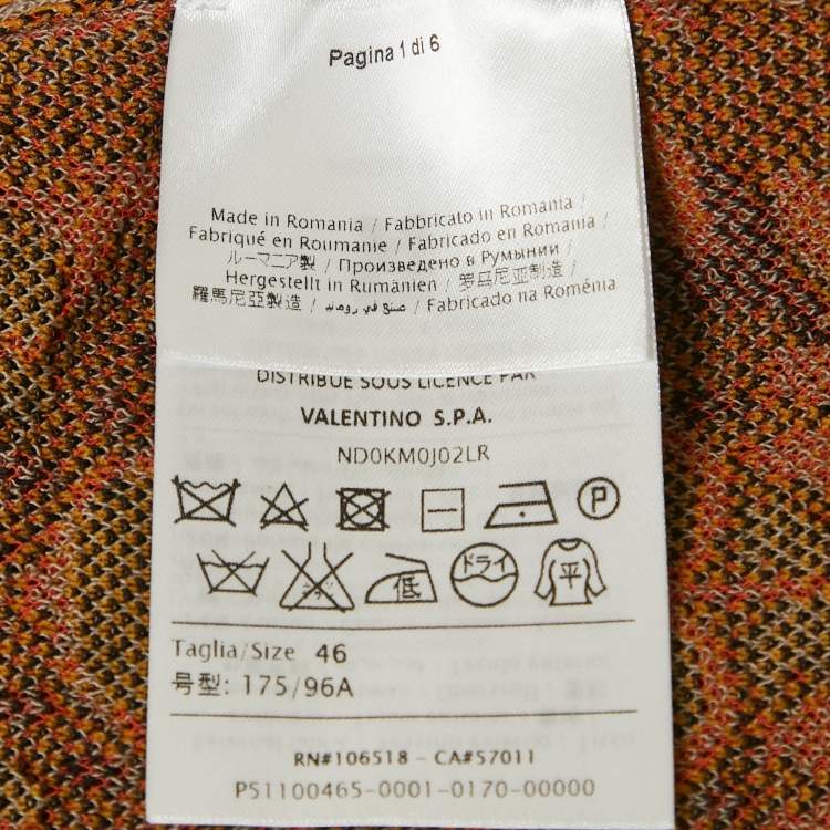 Pre Owned M Missoni Brown Floral Pattern Knit Sleeveless Top L