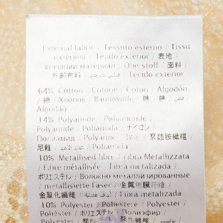 Pre Owned M Missoni White Seashell Pattern Lurex Knit V-Neck Top M