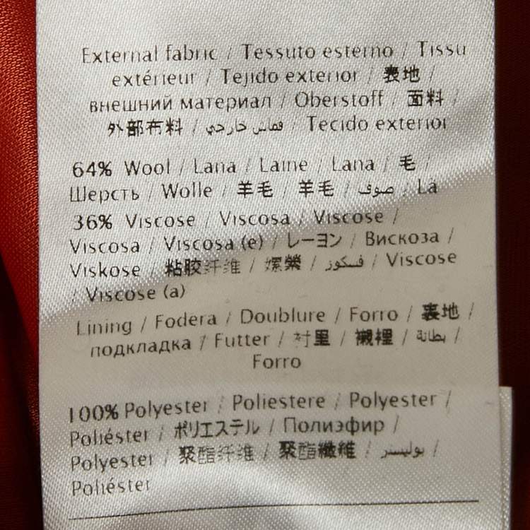 Pre Owned M Missoni Burnt Orange Patterned Knit Maxi Skirt L