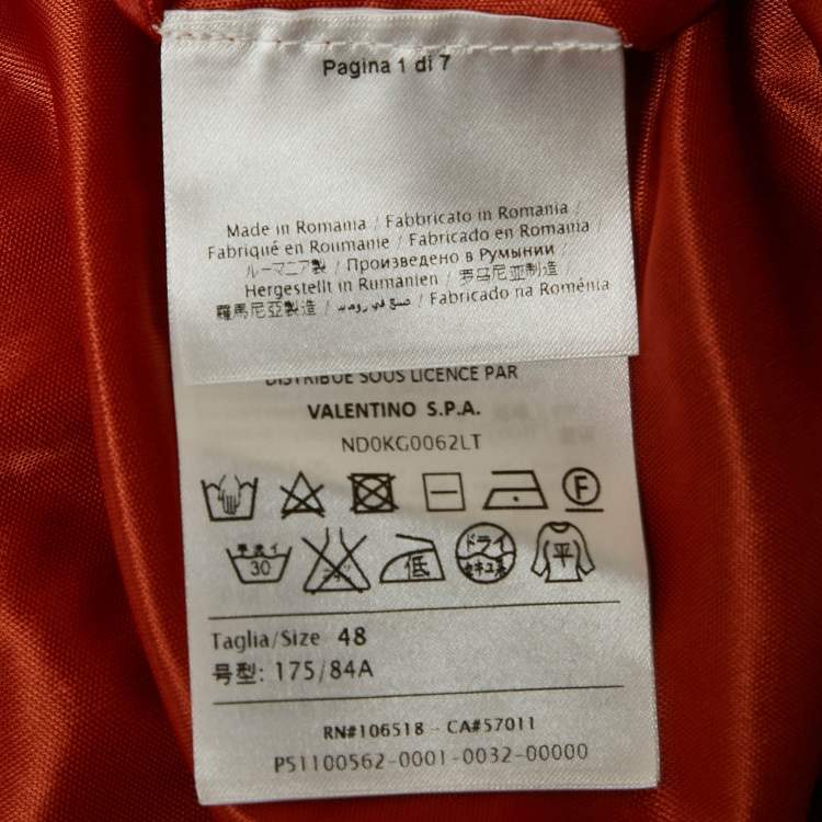 Pre Owned M Missoni Burnt Orange Patterned Knit Maxi Skirt L