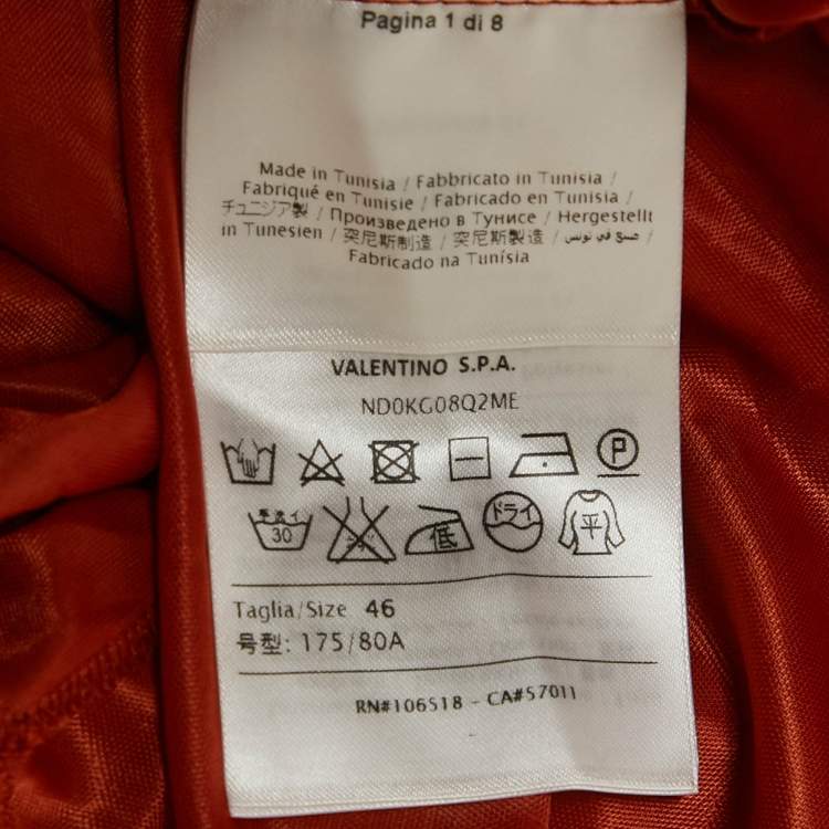 Pre Owned M Missoni Burnt Orange Patterned Lurex Knit Maxi Skirt L 