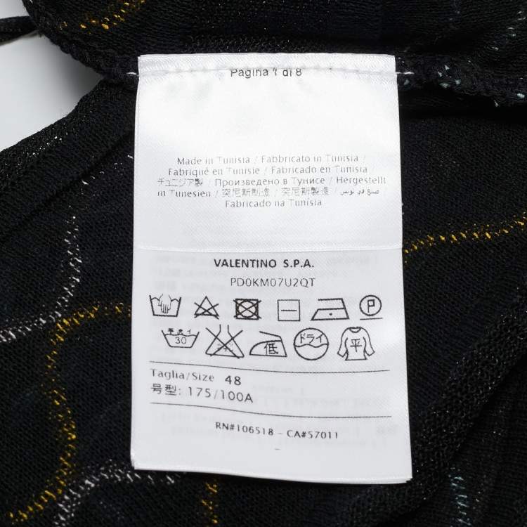 Pre Owned M Missoni Black Patterned Sleeveless Tunic Top L