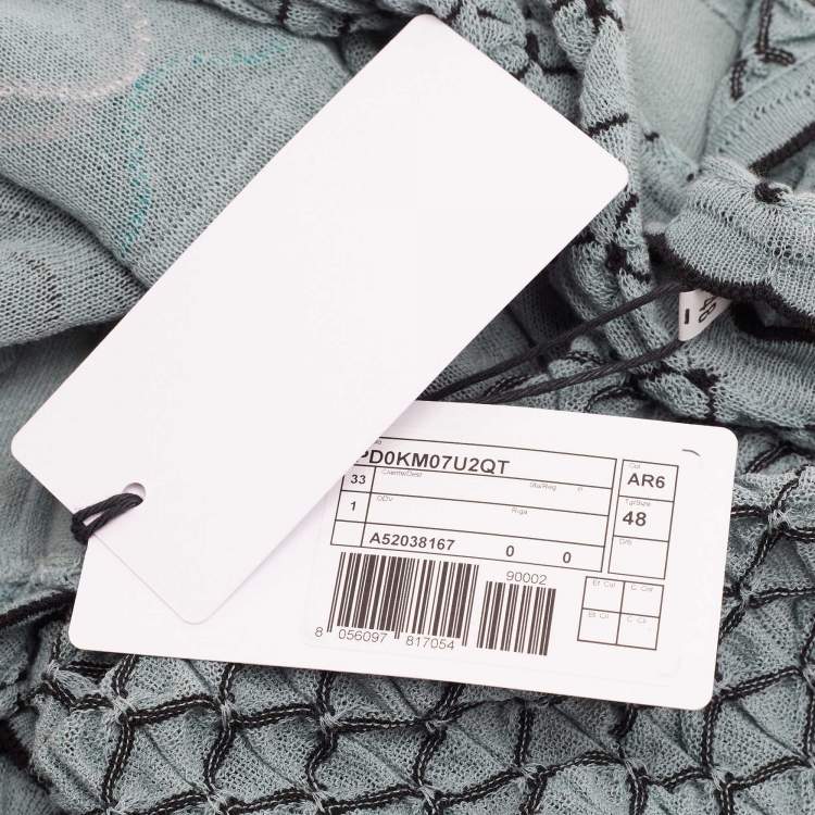 Pre Owned M Missoni Blue Patterned Sleeveless Tunic Top L