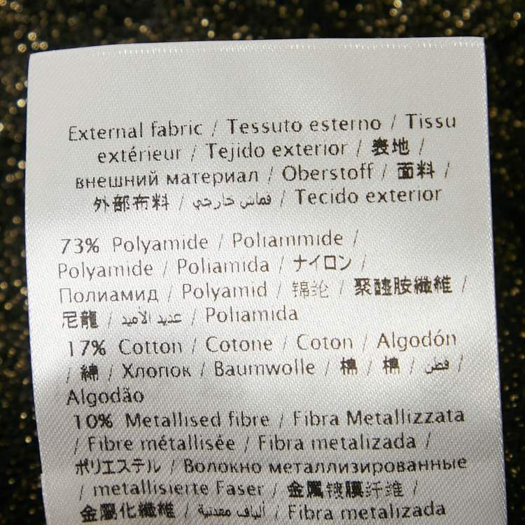 Pre Owned M Missoni Black Lurex Knit Short Sleeve Top L