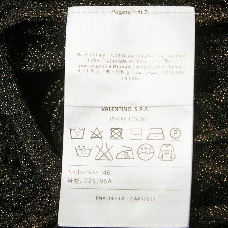 Pre Owned M Missoni Black Lurex Knit Short Sleeve Top L