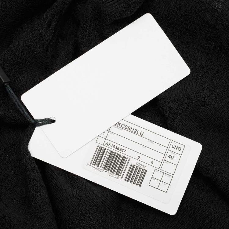 Pre Owned M Missoni Black Floral Knit Flared Long Sleeve Top S