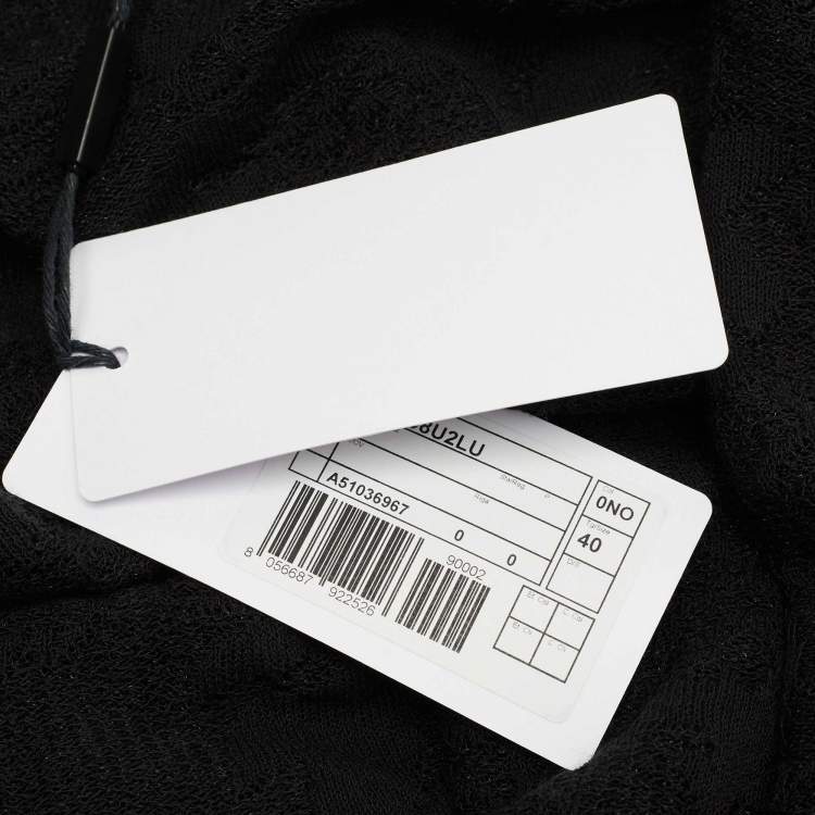 Pre Owned M Missoni Black Floral Knit Flared Long Sleeve Top S