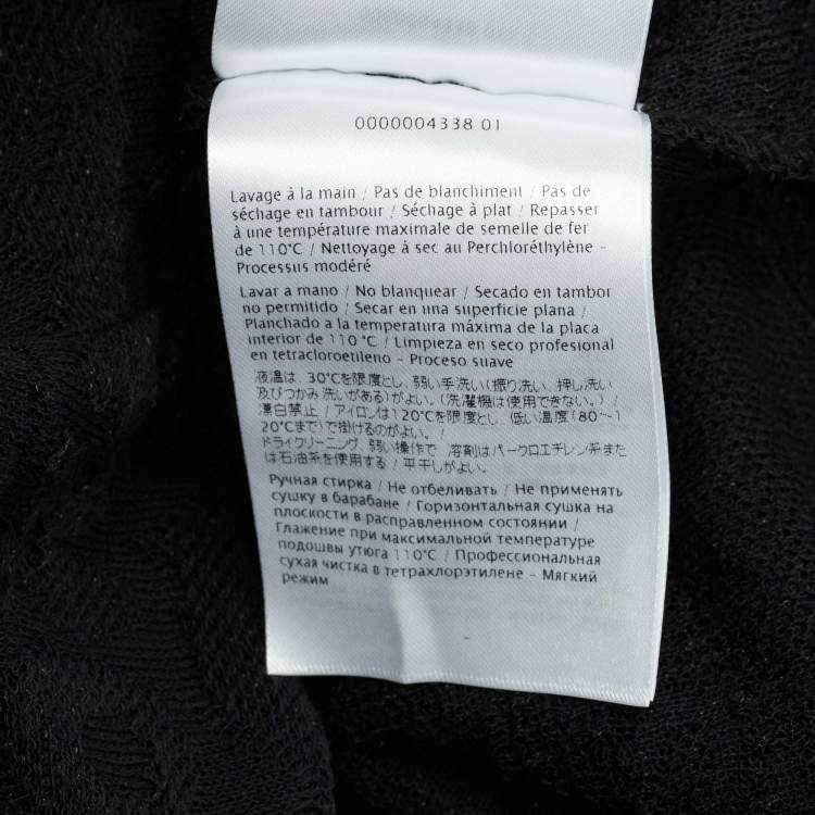 Pre Owned M Missoni Black Floral Knit Flared Long Sleeve Top S