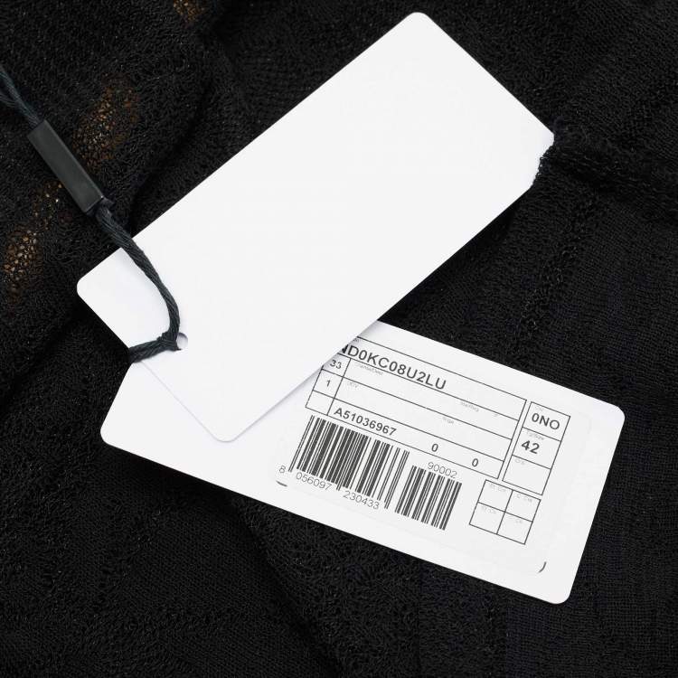 Pre Owned M Missoni Black Floral Knit Flared Long Sleeve Top M