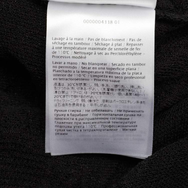 Pre Owned M Missoni Black Floral Knit Flared Long Sleeve Top M