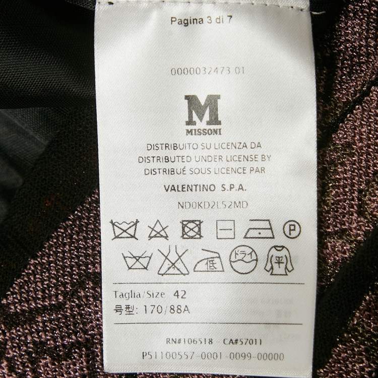 Pre Owned M Missoni Multicolor Stripe Knit Lurex V-Neck Maxi Dress M