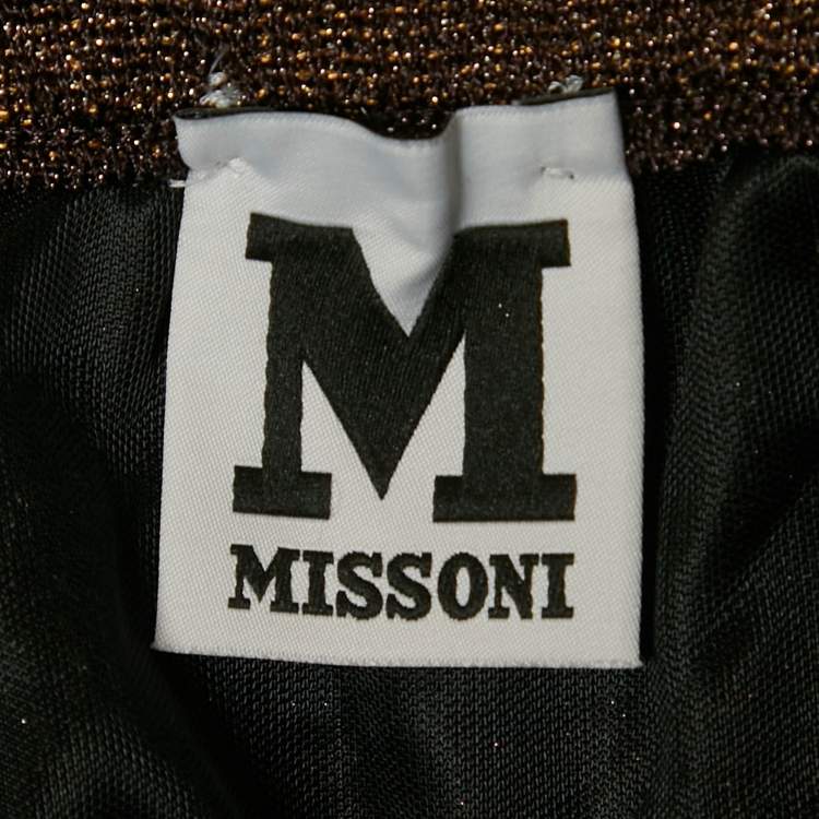 Pre Owned M Missoni Multicolor Stripe Knit Lurex V-Neck Maxi Dress M