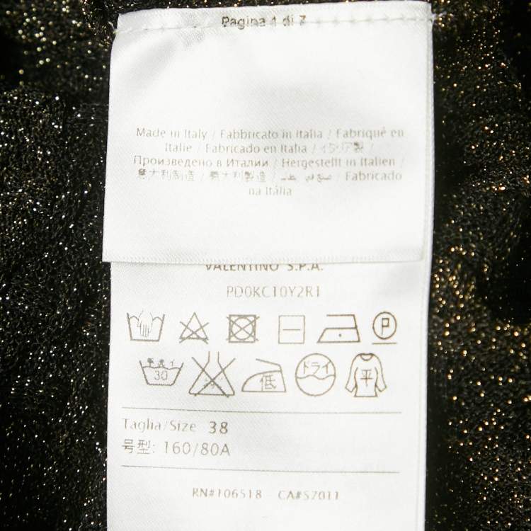 Pre Owned M Missoni Black Lurex Knit Short Sleeve Top S